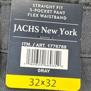 Jachs New York Jeans Straight Fit Mens 32X32 Gray Flex Performance Stretch NEW